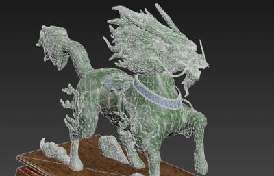 翡翠玉雕麒麟3D模型