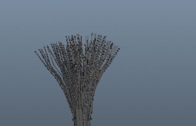 竹扫帚,竹簸箕maya模型,附obj,fbx格式,可直接用max与C4D等打开