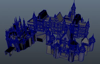 迪士尼城堡,睡美人城堡,迪斯尼幼儿园maya模型