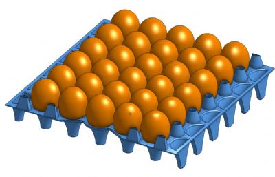 蛋格盘,鸡蛋托盘STEP格式模型