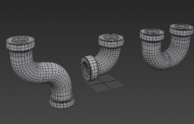 转角水管,U型水管3D模型
