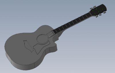 Guitar吉他简易模型solidworks图纸模型