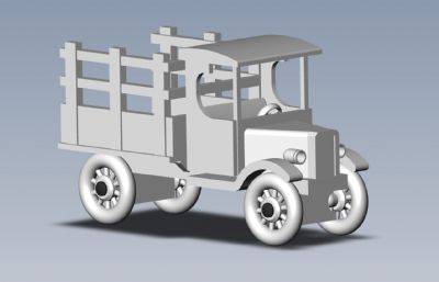 木制小卡车玩具车Solidworks设计模型,附STEP格式