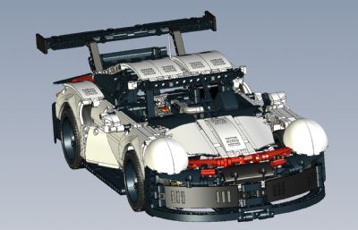保时捷porche 911跑车玩具拼装STP格式模型