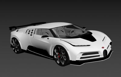 布加迪威龙Centodieci跑车2020款3D模型,MAX,FBX两种格式