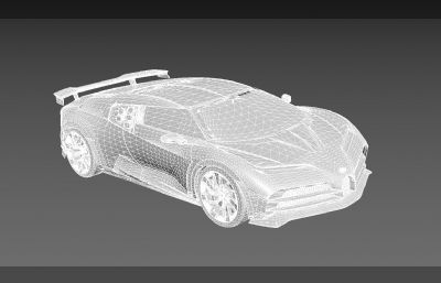 布加迪威龙Centodieci跑车2020款3D模型,MAX,FBX两种格式