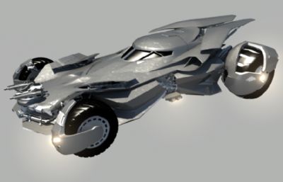 超人VS蝙蝠侠中新一代蝙蝠战车maya电影级精细建模,有mb和obj两种格式