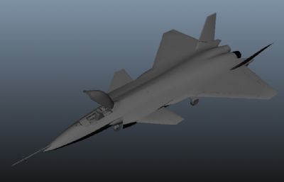 J-20 歼-20战斗机maya模型,无绑定,手K机舱盖开合与机轮收纳动画