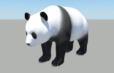 影视级写实熊猫建模maya模型,带绑定,贴图全,MB,FBX两种格式