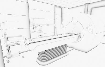 核磁共振仪,CT医疗器械3D模型,无贴图