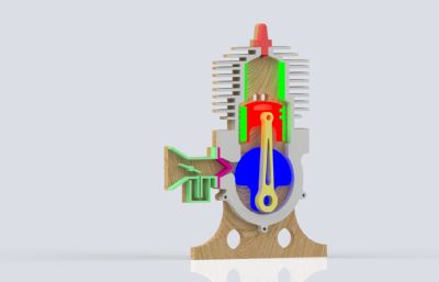 内燃机构造简易平面演示Solidworks设计模型