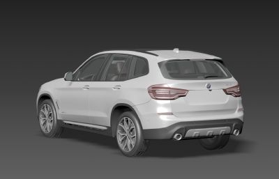 2019款宝马X3汽车3D模型,带材质,带精致内饰