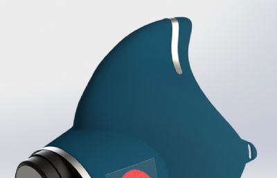 鲨鱼鳍造型呼吸面罩模型,Solidworks设计