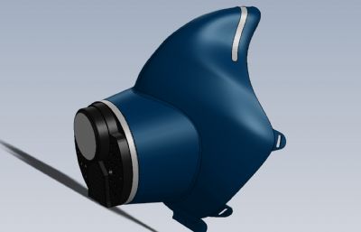 鲨鱼鳍造型呼吸面罩模型,Solidworks设计