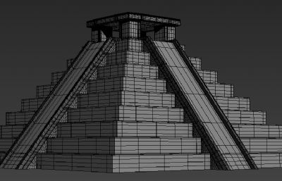 玛雅金字塔3D模型白模
