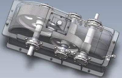 直齿齿轮减速器solidworks图纸模型