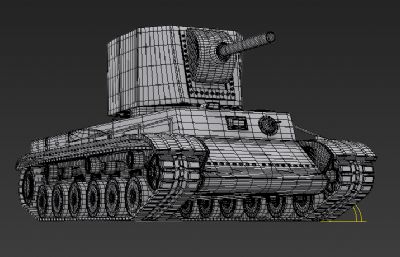 苏系KV-2重型坦克3D模型