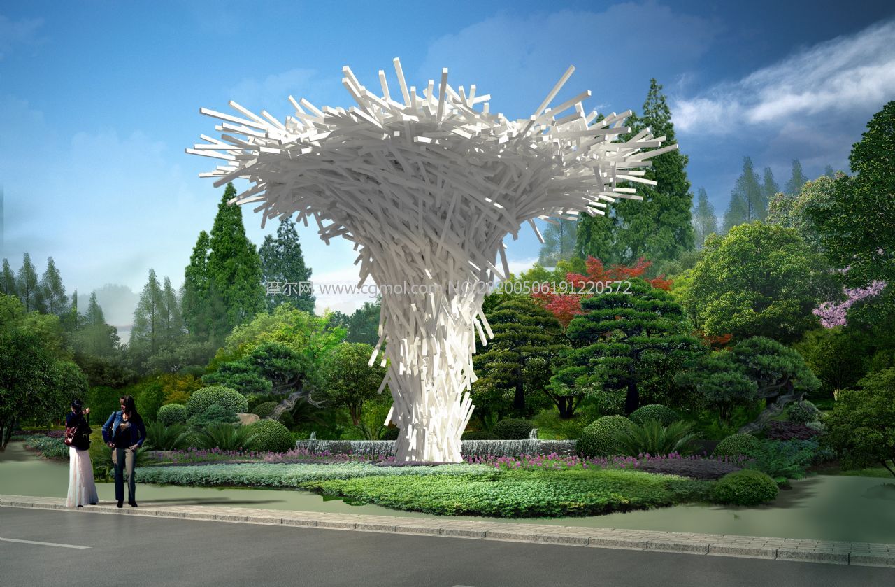 生态树雕塑设计3D模型