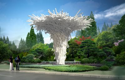 生态树雕塑设计3D模型