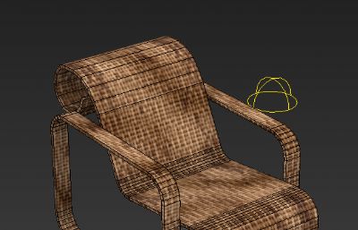 竹编休闲椅,躺椅3D模型低模