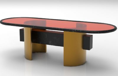 咖啡桌,茶几3D模型素模