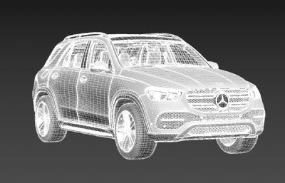 奔驰2020款 GLE汽车3D模型,带精致内饰