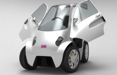 迷你新能源单座小汽车,电动车模型,STP,IGS格式