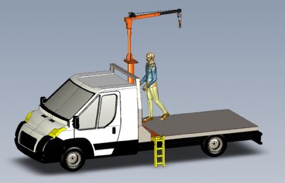维修拖车起重工程车IGS格式模型