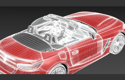 进口宝马2019款 M40i M运动性能版汽车3D模型,带精致内饰