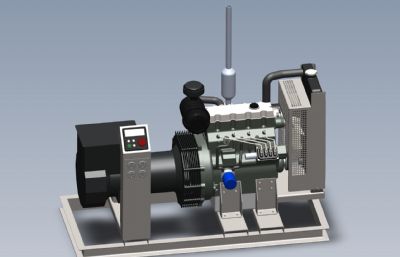 柴油发电机Solidworks设计图纸模型
