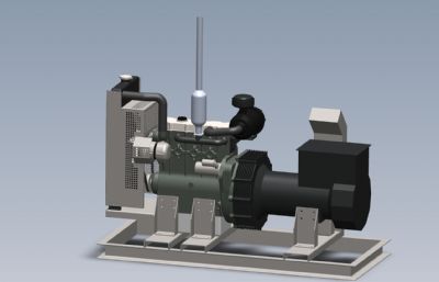 柴油发电机Solidworks设计图纸模型
