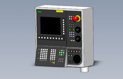 CNC数控车床操控面板Solidworks设计模型