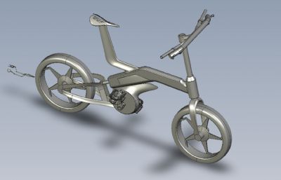富含科技元素的小巧自行车STP格式模型