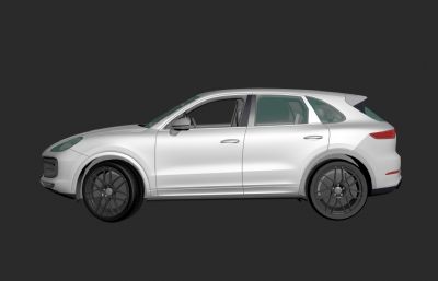 保时捷Cayenne卡宴Turbo汽车3D模型,带内饰,MAX,FBX两种格式