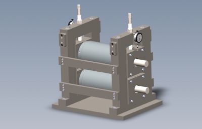 压缩板压制装置,压板机构STEP格式图纸模型