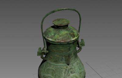 青铜罐,水壶,古董3D模型