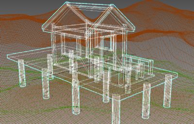 水上小木屋场景3D模型