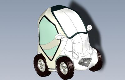 单座城市新能源小汽车RHINO设计模型,附STP文件