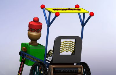 小人偶拉车玩具Solidworks设计模型
