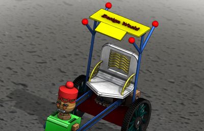 小人偶拉车玩具Solidworks设计模型
