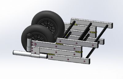 可折叠的载货手推车Solidworks图纸模型,附STEP文件