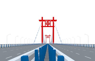 重庆寸滩长江大桥3D模型
