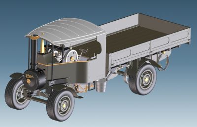 蒸汽动力的卡车模型,STP格式