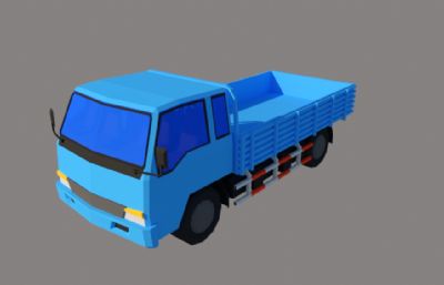 蓝色货运卡车su模型