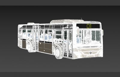 奔驰造公交车3D模型,带精致内饰