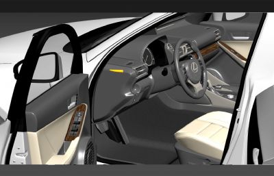 雷克萨斯IS 200汽车3D模型,带内饰