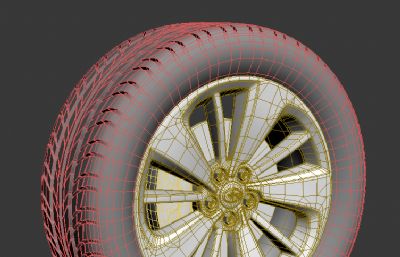 传祺GS汽车轮胎3D模型