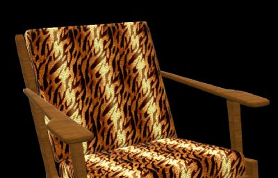虎纹布艺休闲椅3D模型