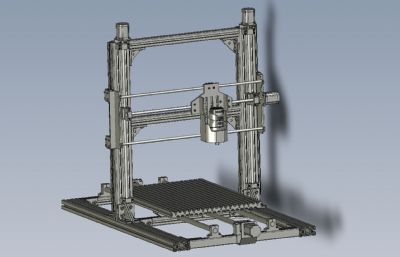 桌面小型CNC铣床车床STEP格式模型