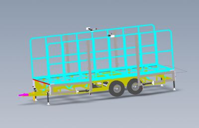 围栏式拖车Solidworks设计模型